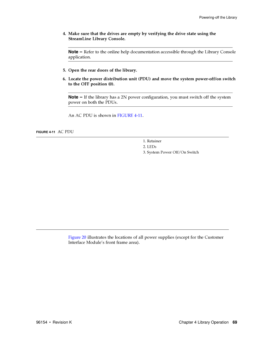 Sun Microsystems SL8500 manual An AC PDU is shown in Figure 