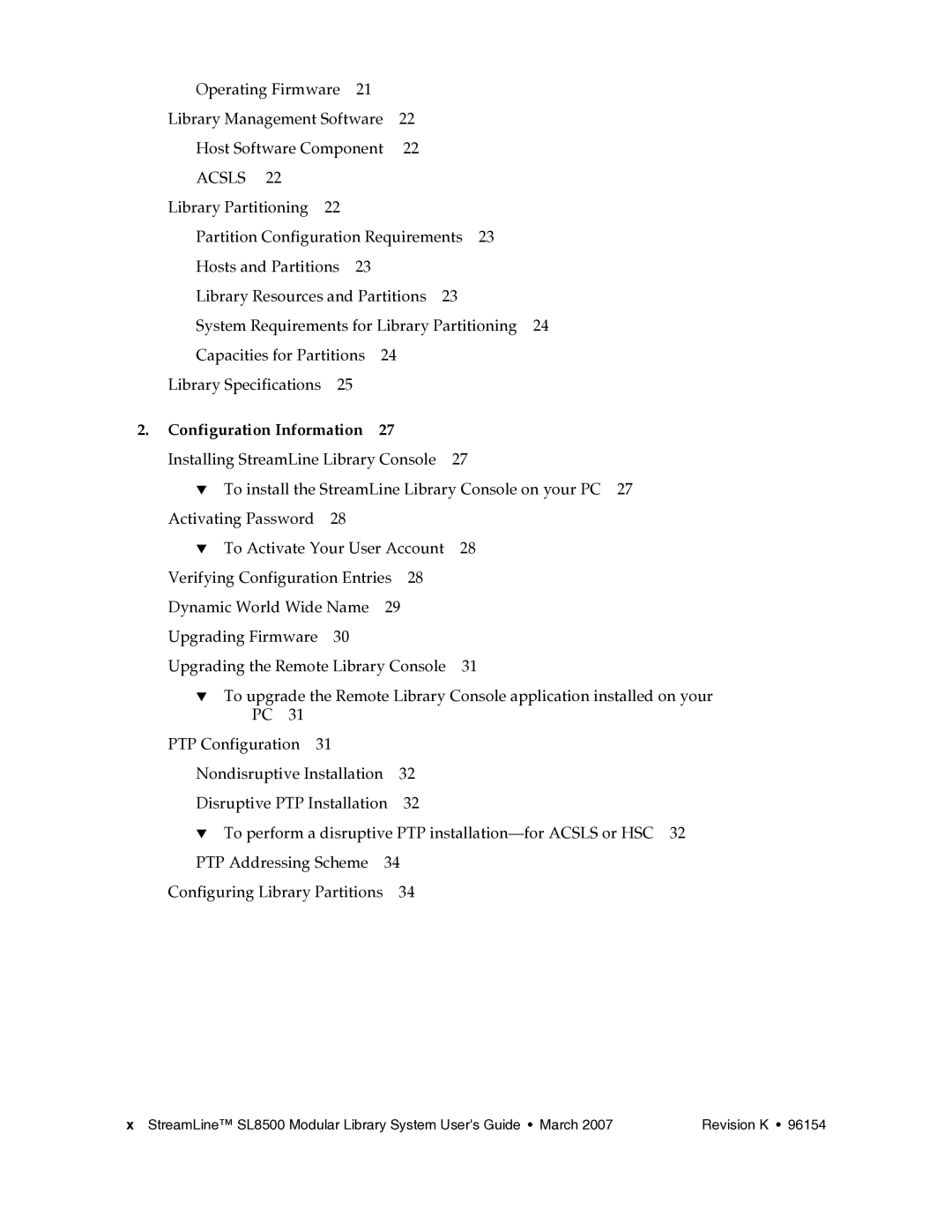 Sun Microsystems SL8500 manual Configuration Information 