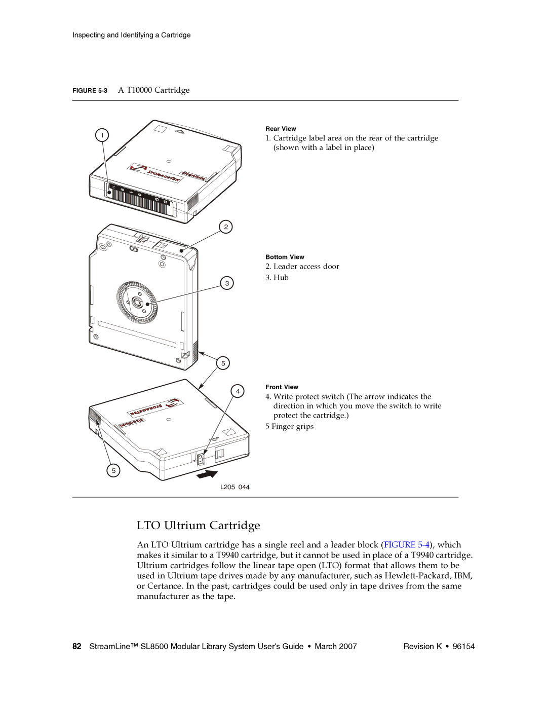 Sun Microsystems SL8500 manual LTO Ultrium Cartridge, 3A T10000 Cartridge 