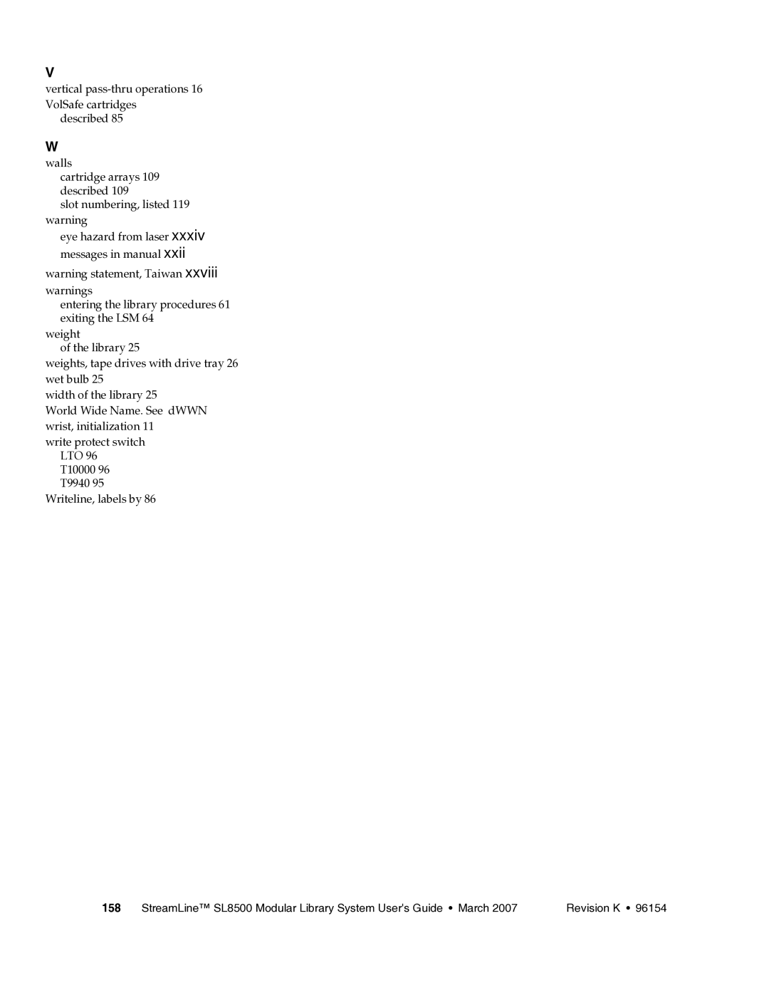 Sun Microsystems SL8500 manual 158 