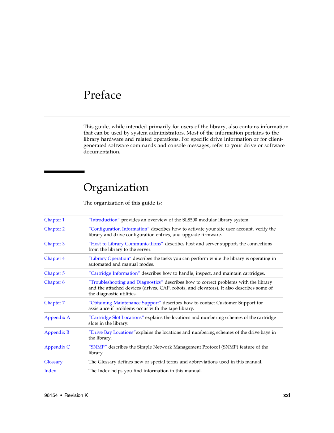 Sun Microsystems SL8500 manual Preface 