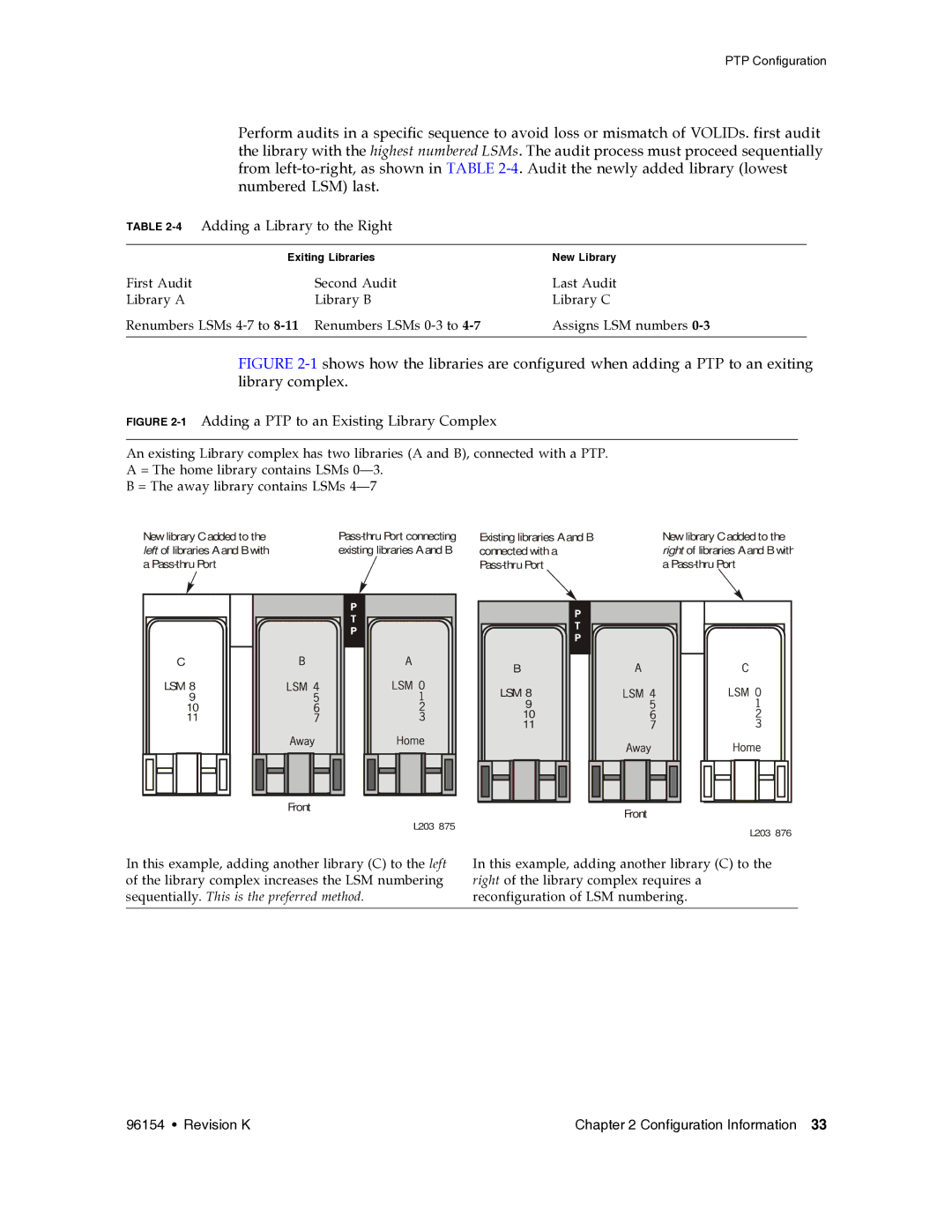 Sun Microsystems SL8500 manual 4Adding a Library to the Right, 1Adding a PTP to an Existing Library Complex 