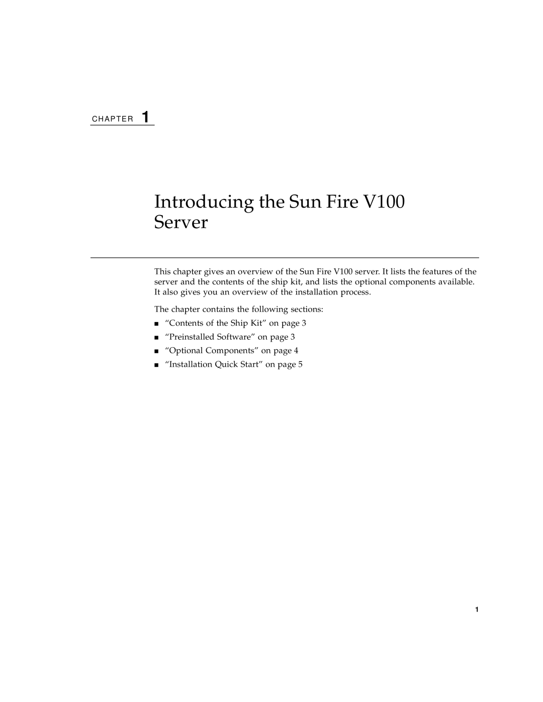 Sun Microsystems Sun Fire V100 manual Introducing the Sun Fire Server 