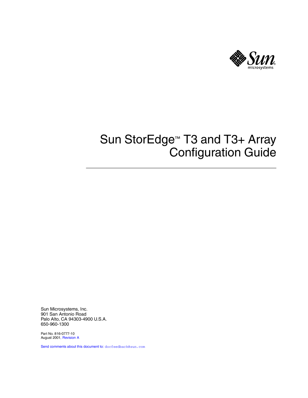 Sun Microsystems manual Sun StorEdge T3 and T3+ Array Conﬁguration Guide 