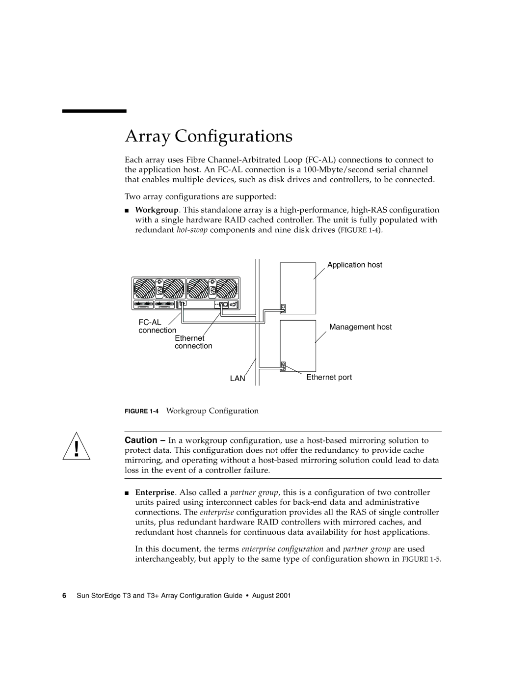 Sun Microsystems T3 manual Array Configurations, 4Workgroup Configuration 