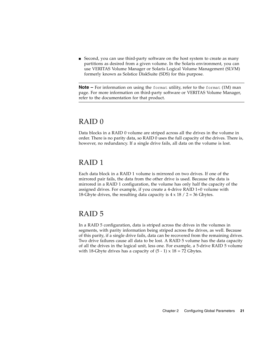 Sun Microsystems T3 manual Raid 