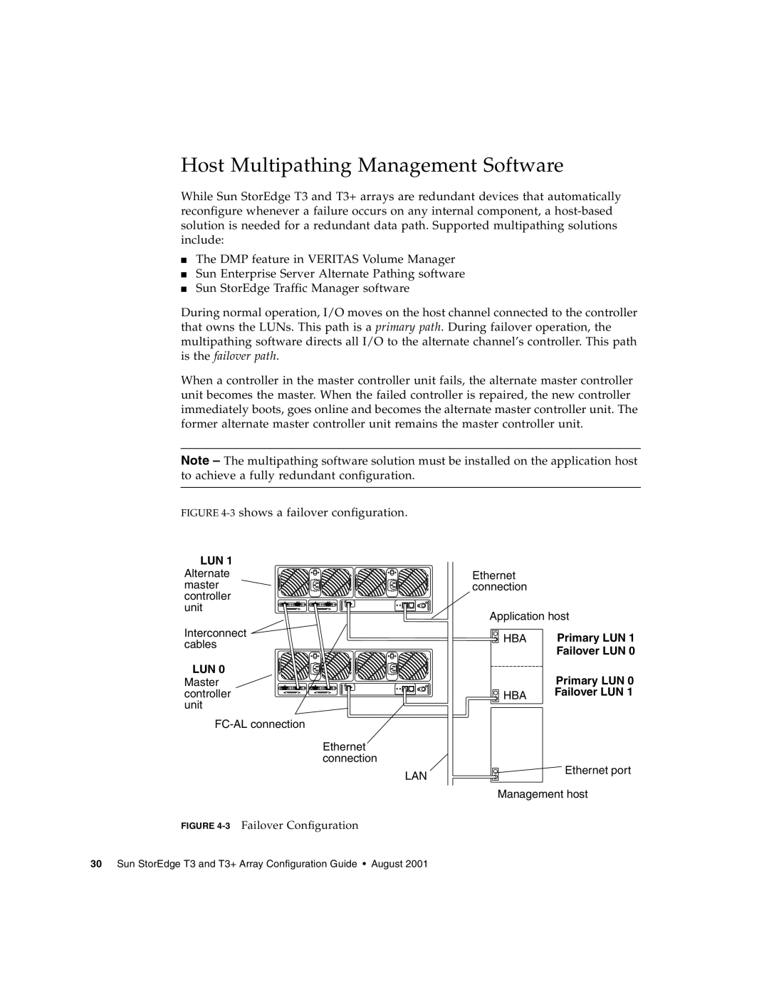 Sun Microsystems T3 manual Host Multipathing Management Software, Lun 