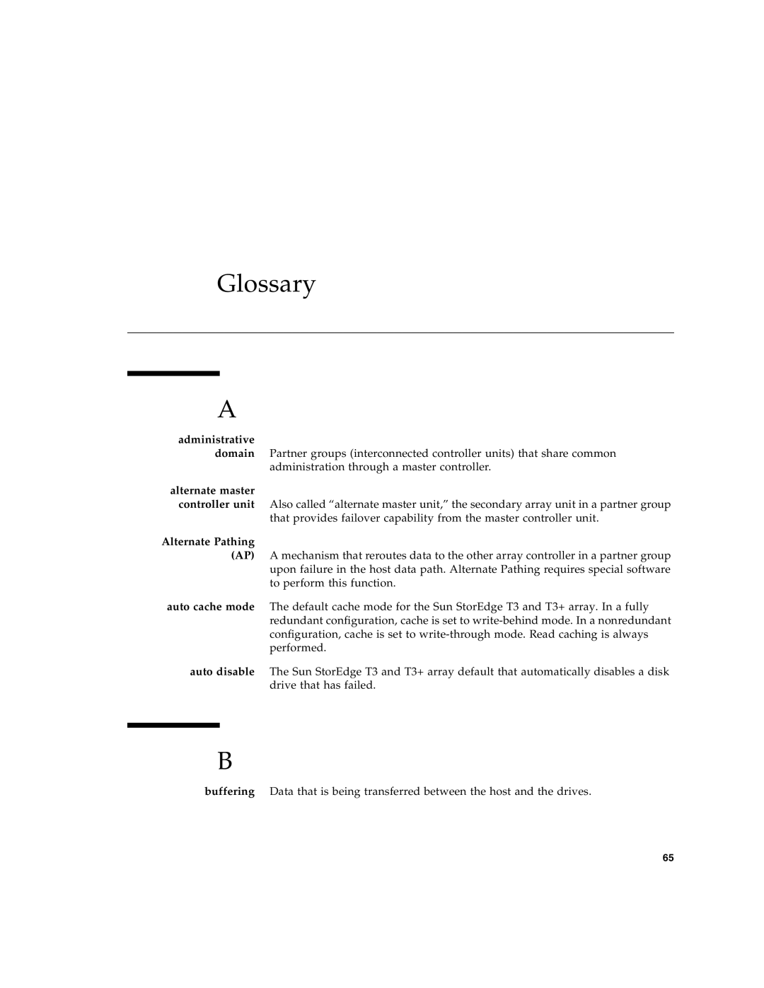 Sun Microsystems T3 manual Glossary, Administrative 