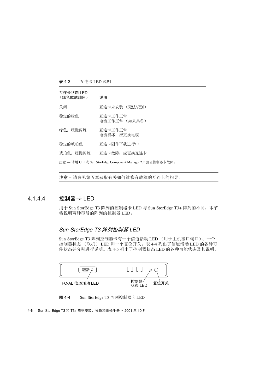 Sun Microsystems manual Sun StorEdge T3 LED 