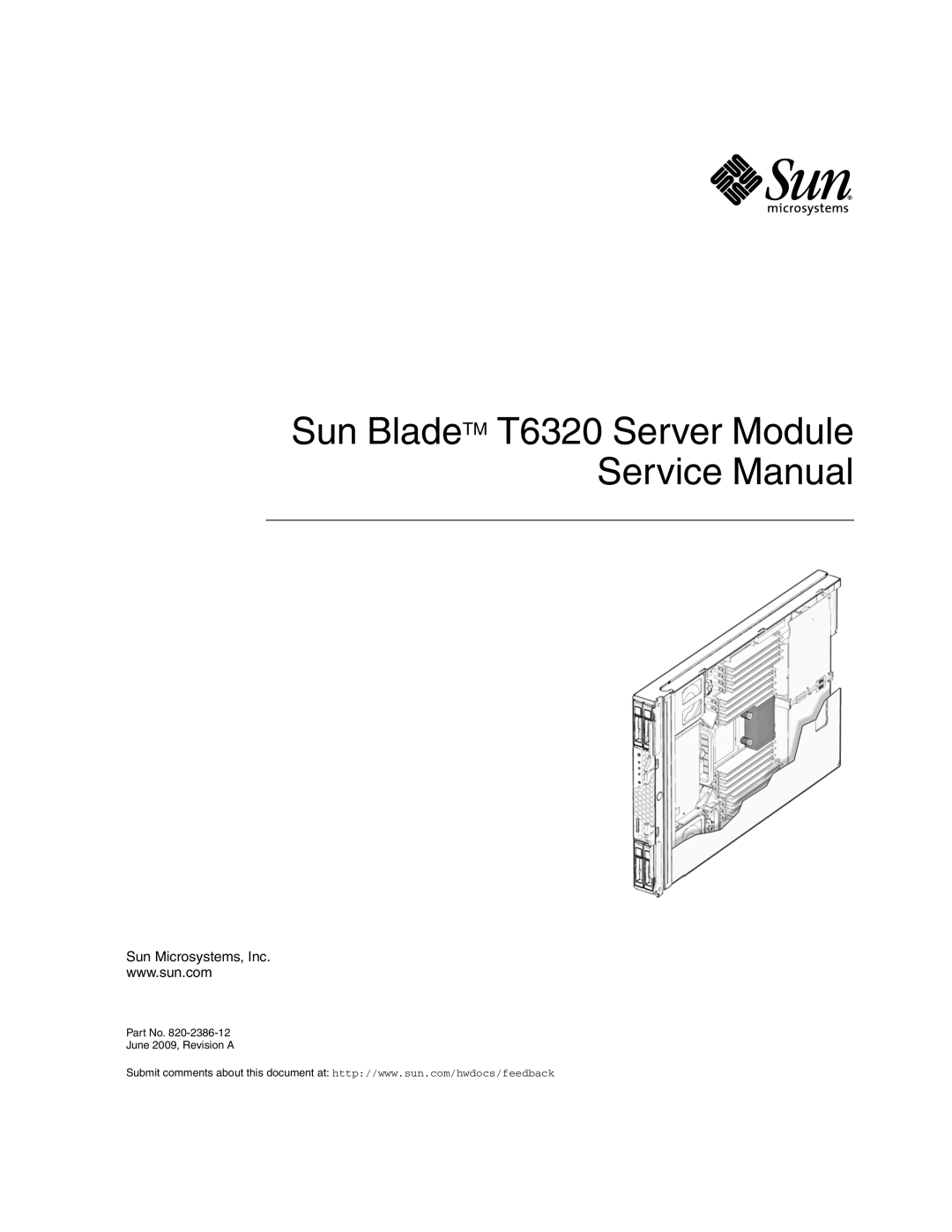 Sun Microsystems T6320 service manual Sun Microsystems, Inc 