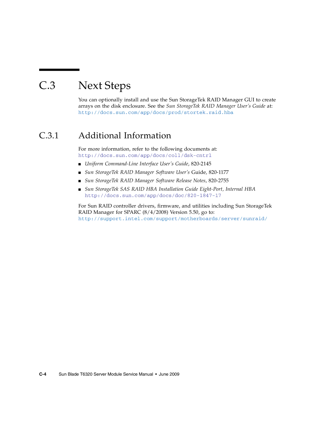 Sun Microsystems T6320 service manual Next Steps 