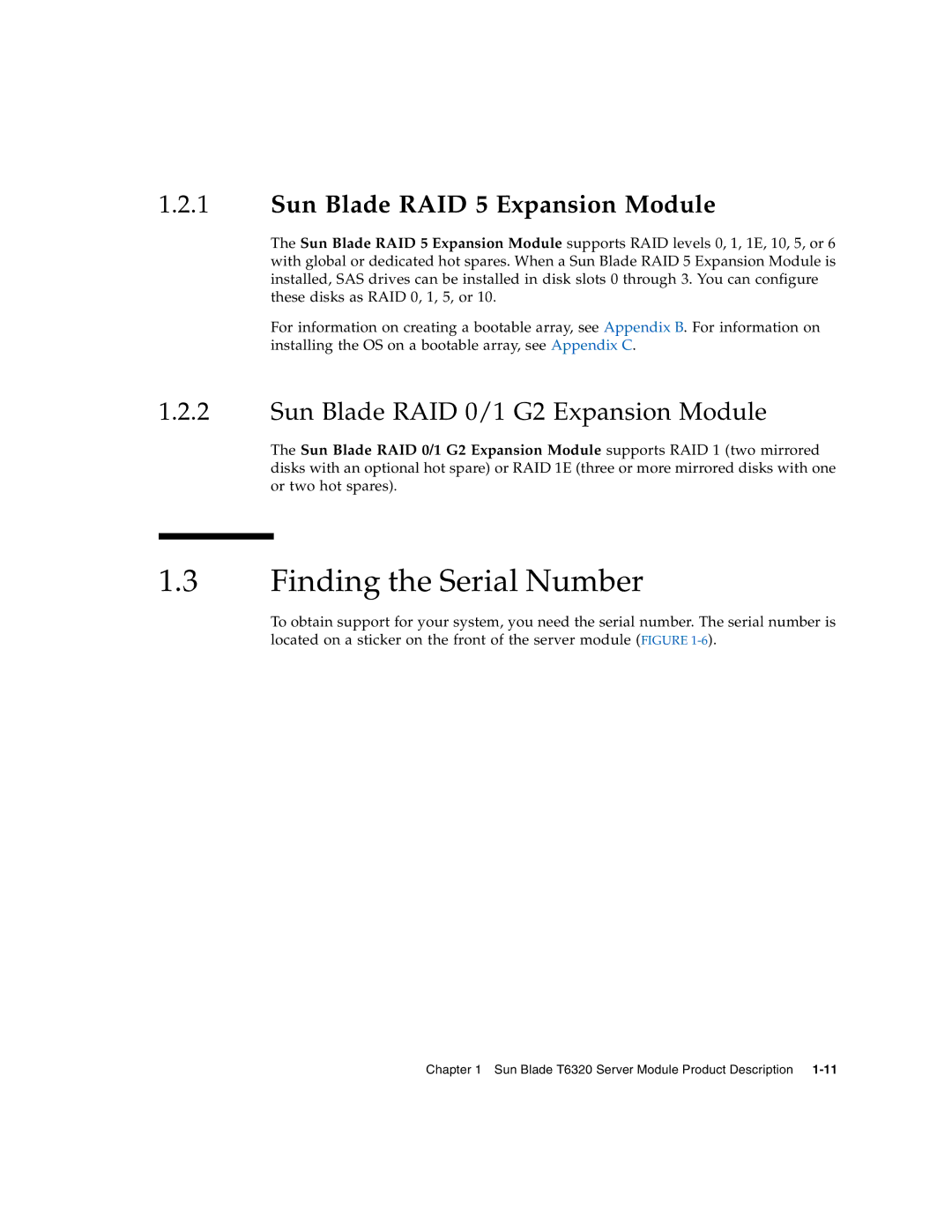 Sun Microsystems T6320 service manual Finding the Serial Number, Sun Blade RAID 0/1 G2 Expansion Module 