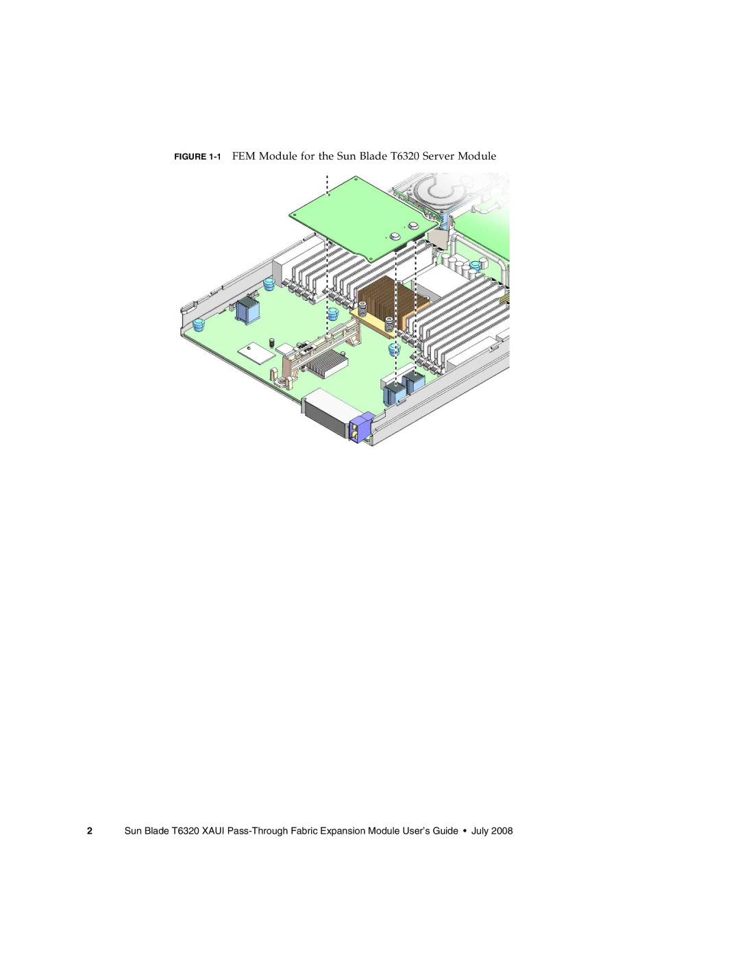 Sun Microsystems manual 1FEM Module for the Sun Blade T6320 Server Module 