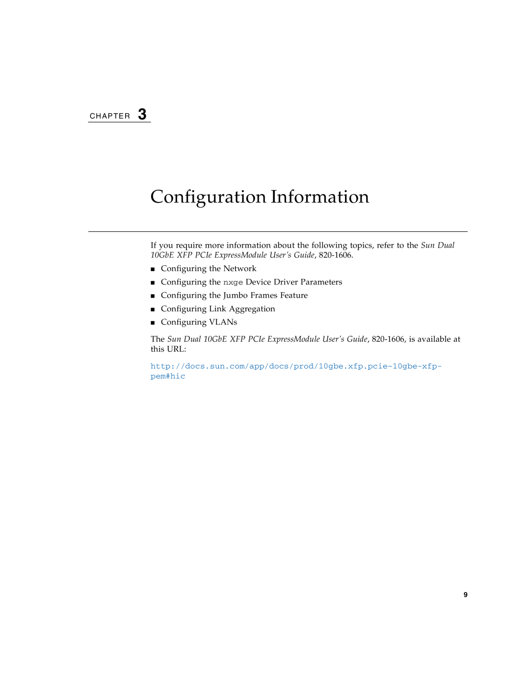 Sun Microsystems T6320 manual Configuration Information 