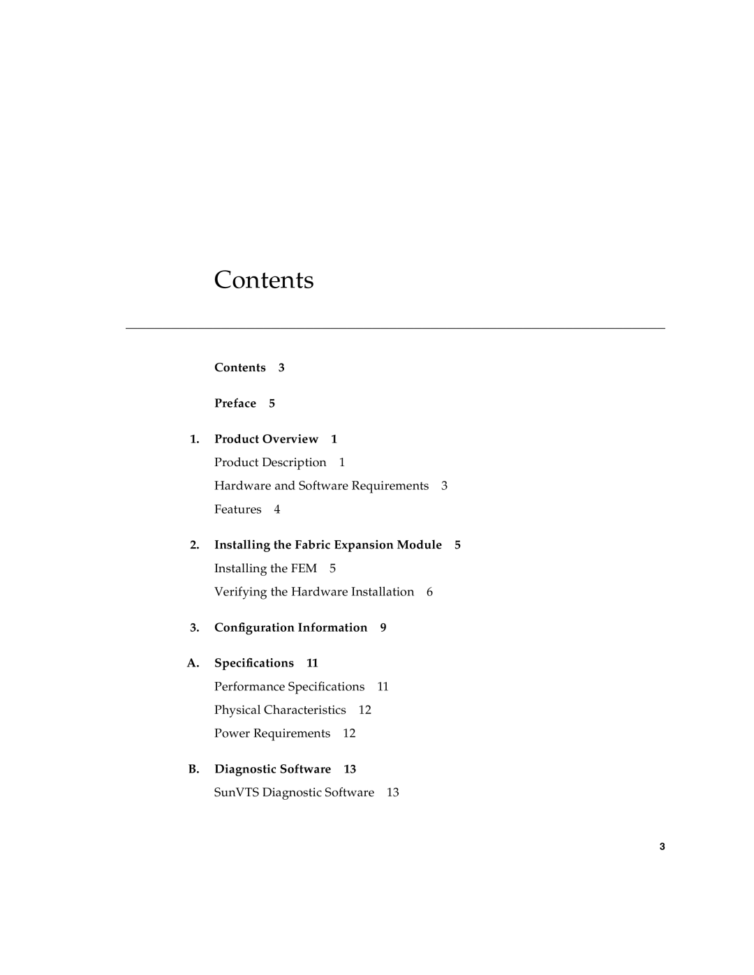 Sun Microsystems T6320 manual Contents Preface 1. Product Overview 1 Product Description, B. Diagnostic Software 