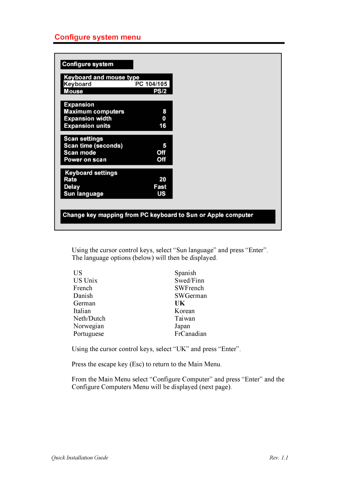 Sun Microsystems UKT-KVM-2U16-Z, UKT-KVM-1U08-Z manual Quick Installation Guide Rev 