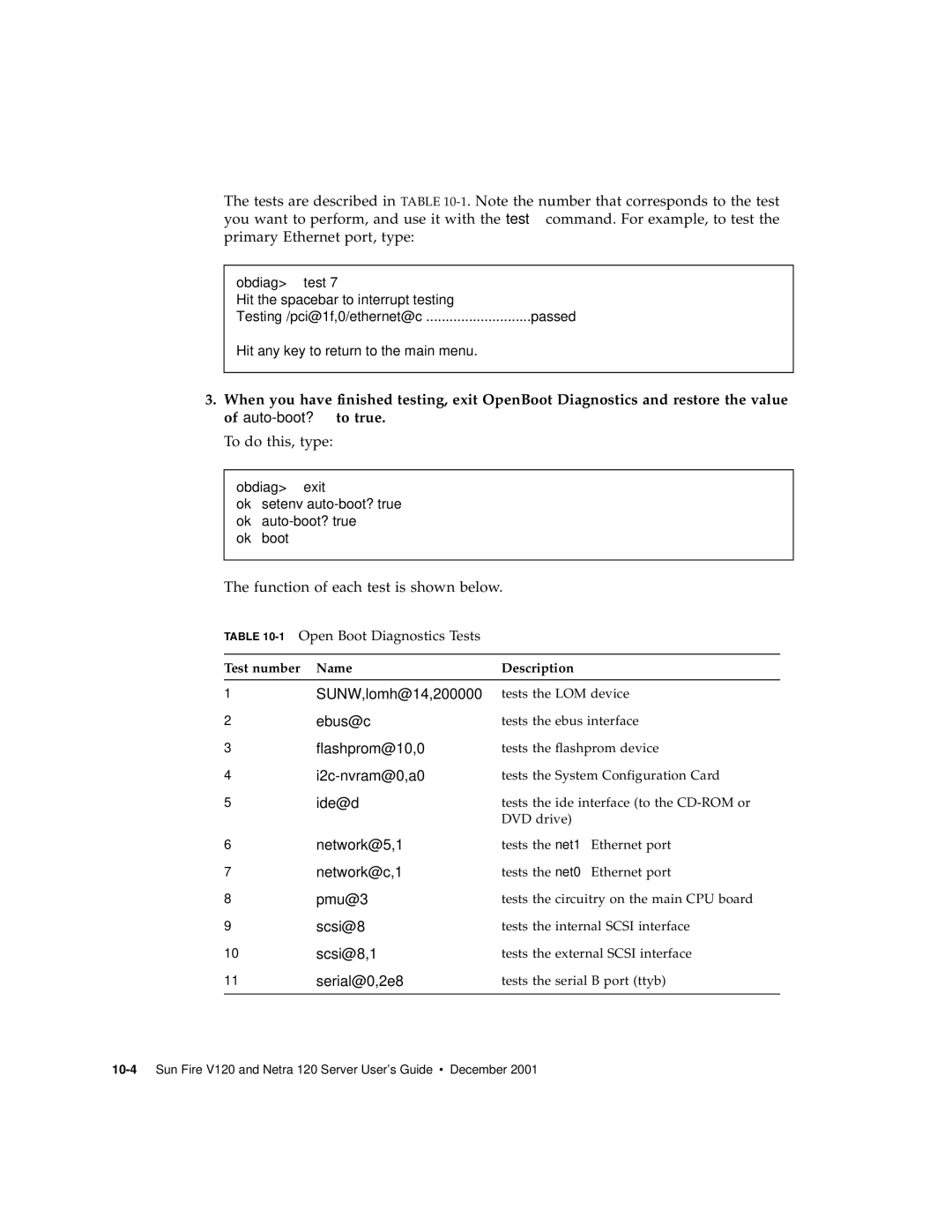 Sun Microsystems V120 manual To do this, type 