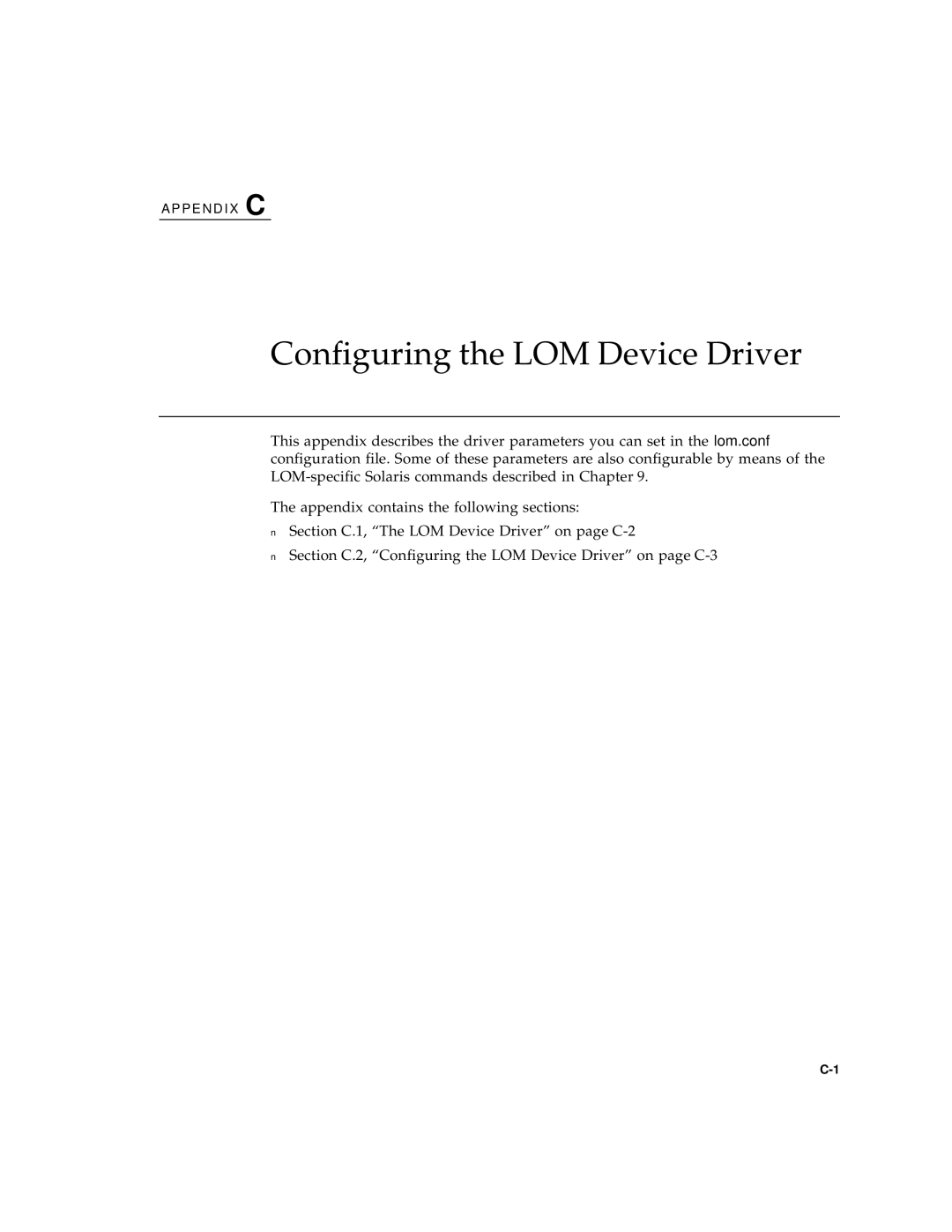 Sun Microsystems V120 manual Configuring the LOM Device Driver 