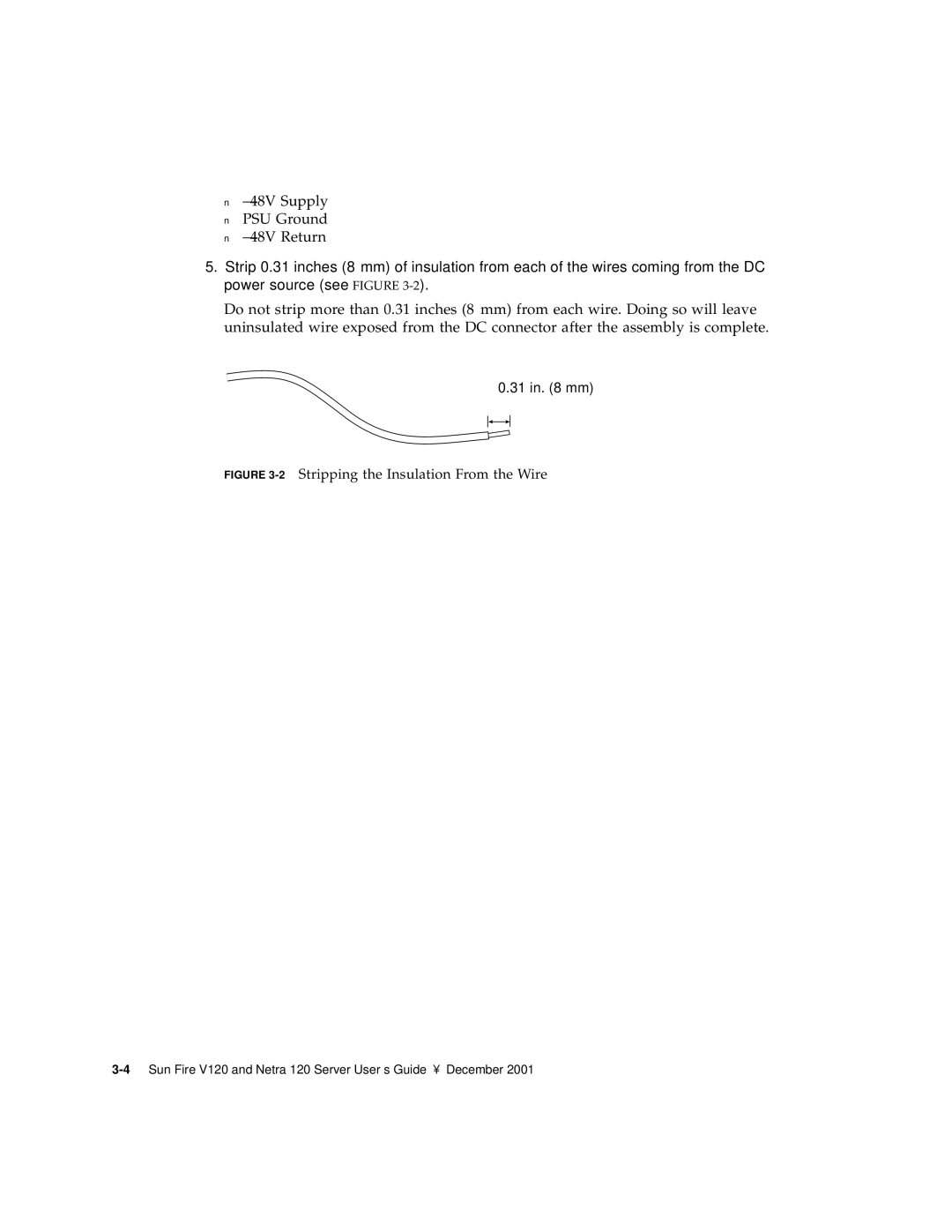 Sun Microsystems V120 manual 48V Supply PSU Ground 48V Return 