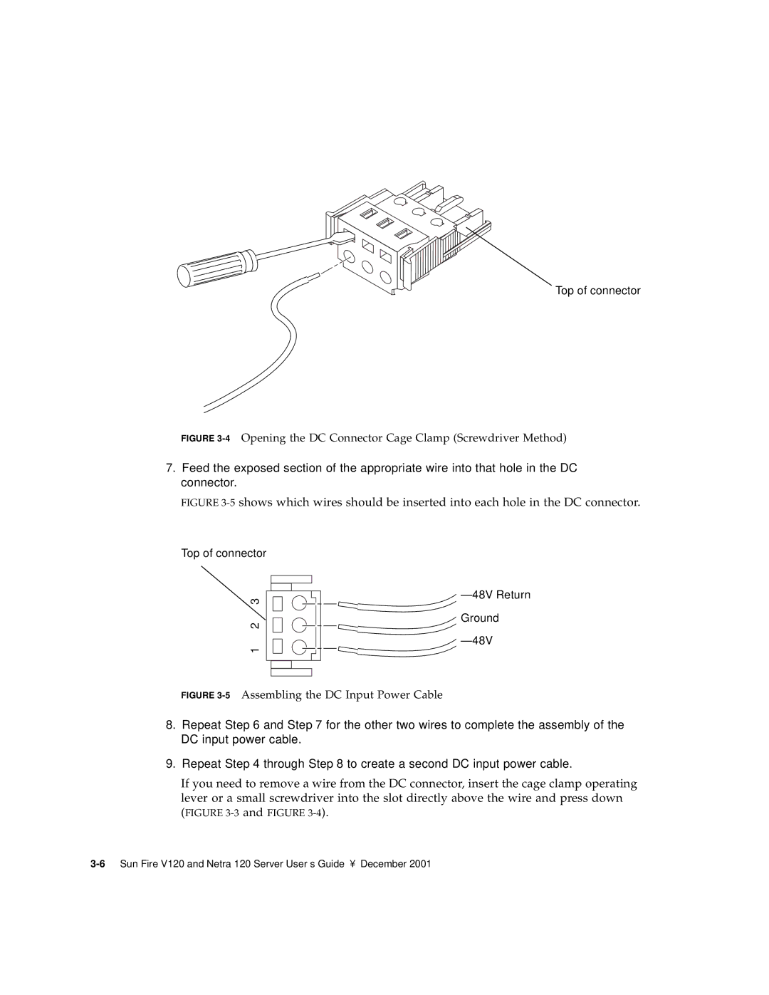 Sun Microsystems V120 manual Top of connector 