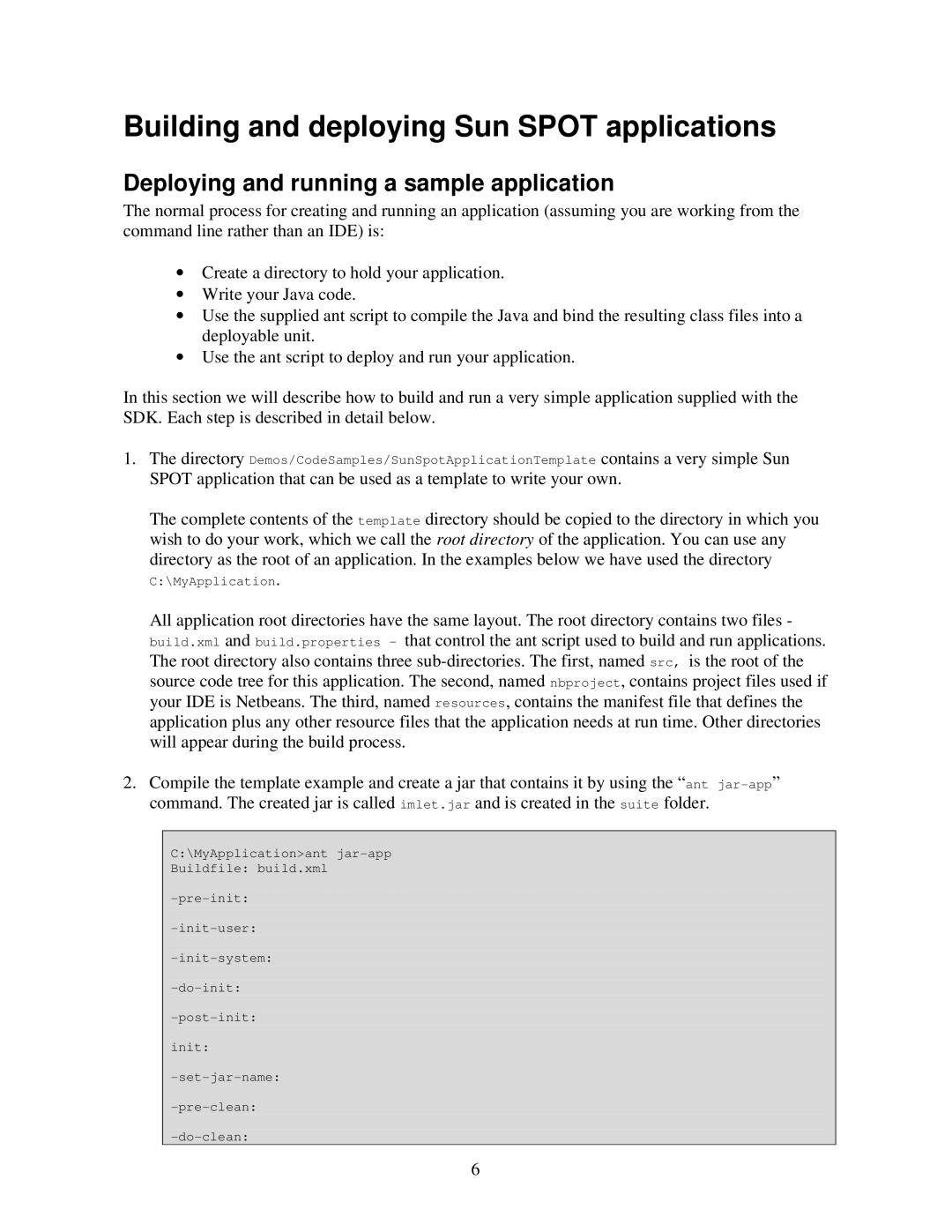 Sun Microsystems V2.0 manual Building and deploying Sun Spot applications, Deploying and running a sample application 