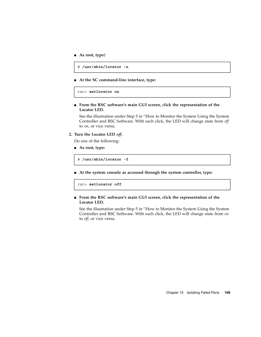 Sun Microsystems V490 manual As root, type, At the SC command-line interface, type 