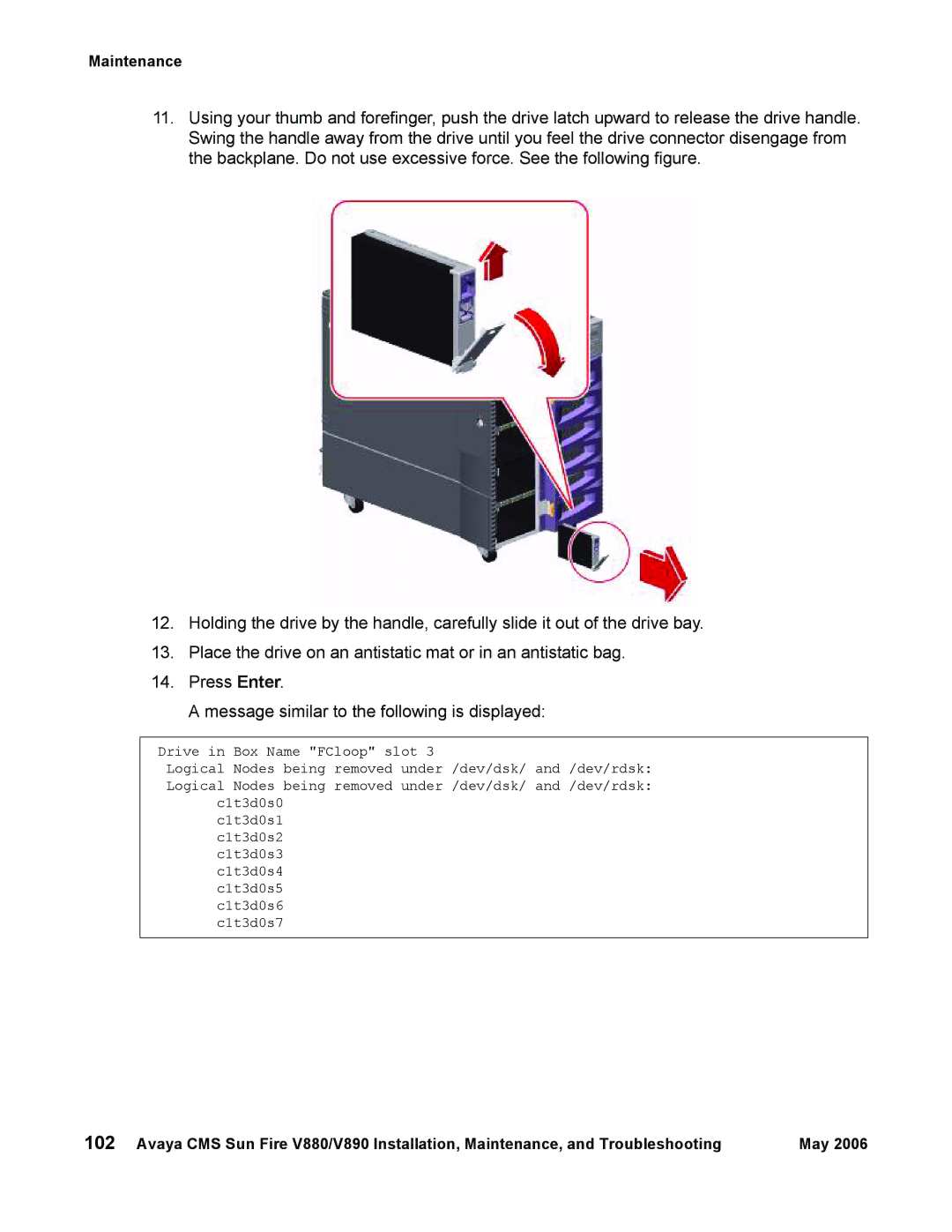 Sun Microsystems V890, V880 manual Maintenance 