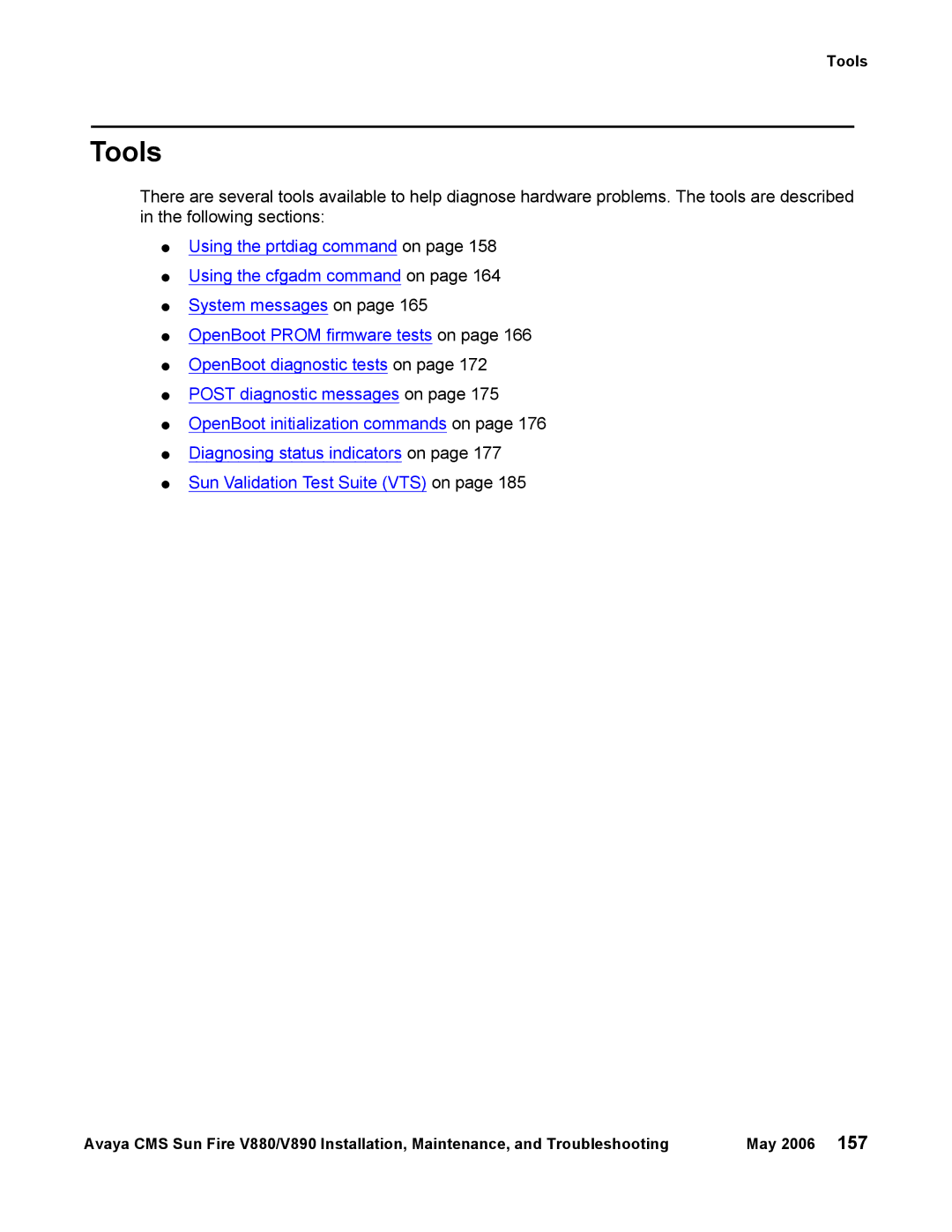 Sun Microsystems V880, V890 manual Tools 