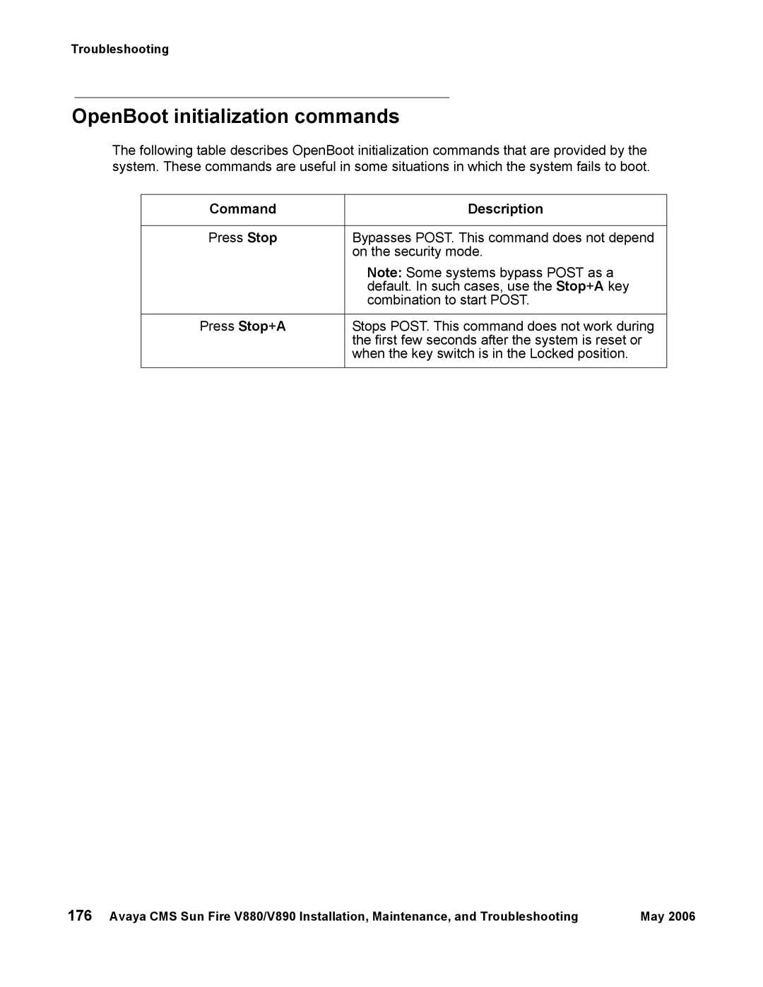 Sun Microsystems V890, V880 manual OpenBoot initialization commands 