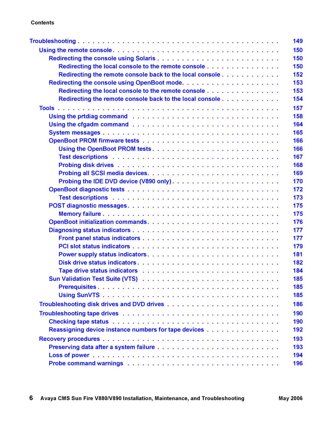 Sun Microsystems V890, V880 manual Contents 