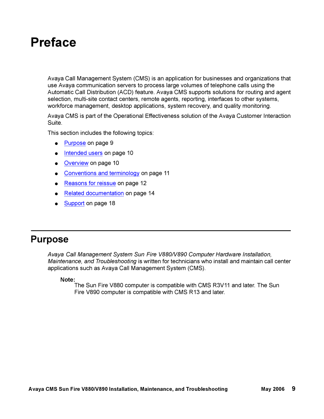 Sun Microsystems V880, V890 manual Purpose, Overview on, Support on 