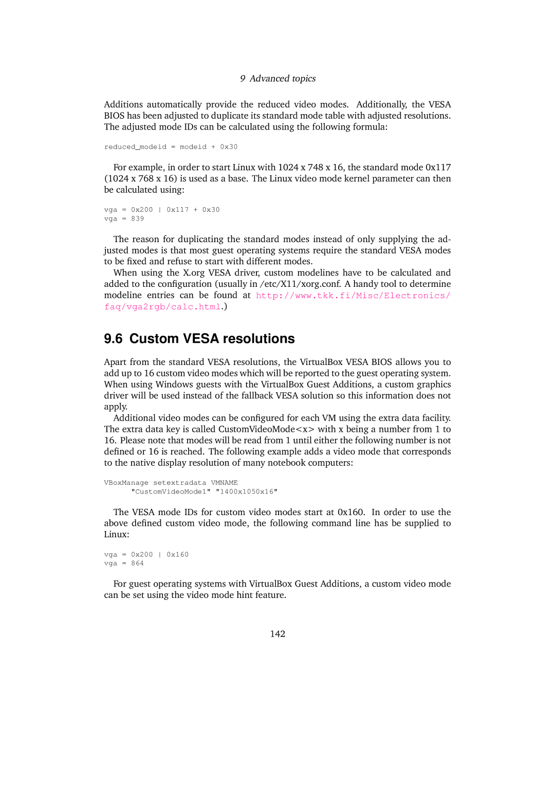 Sun Microsystems VERSION 3.1.0_BETA2 user manual Custom Vesa resolutions 