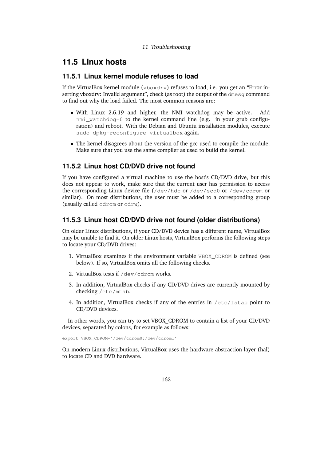 Sun Microsystems VERSION 3.1.0_BETA2 Linux hosts, Linux kernel module refuses to load, Linux host CD/DVD drive not found 