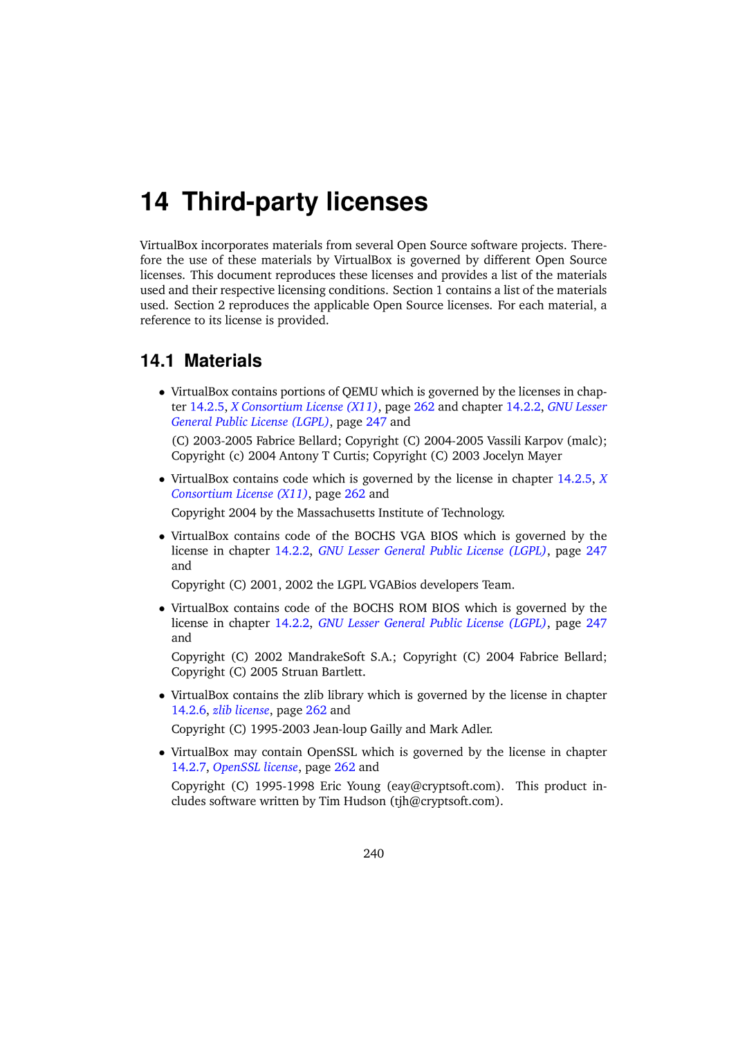 Sun Microsystems VERSION 3.1.0_BETA2 user manual Third-party licenses, Materials 