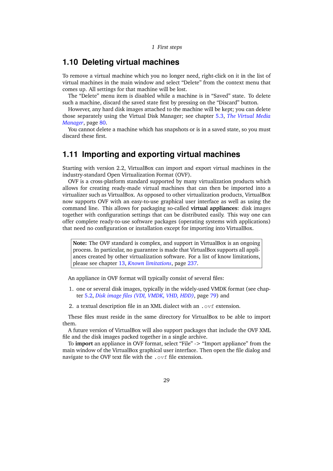 Sun Microsystems VERSION 3.1.0_BETA2 user manual Deleting virtual machines, Importing and exporting virtual machines 