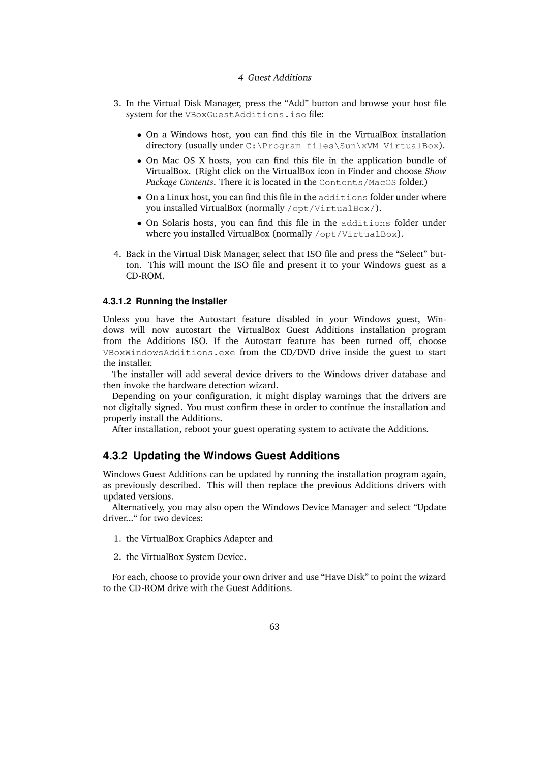 Sun Microsystems VERSION 3.1.0_BETA2 user manual Updating the Windows Guest Additions, Running the installer 