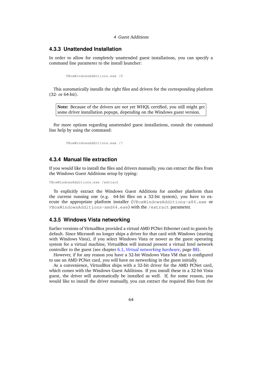 Sun Microsystems VERSION 3.1.0_BETA2 user manual Manual ﬁle extraction, Windows Vista networking 