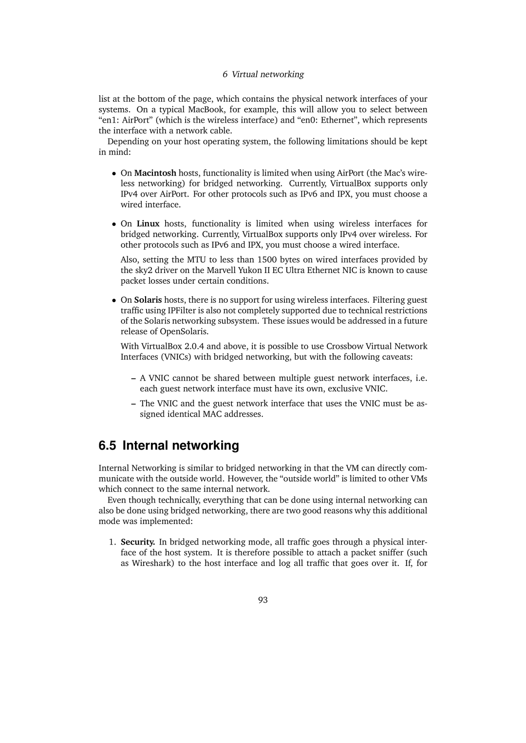 Sun Microsystems VERSION 3.1.0_BETA2 user manual Internal networking 