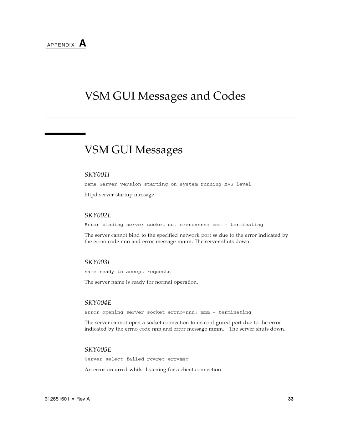 Sun Microsystems manual VSM GUI Messages 