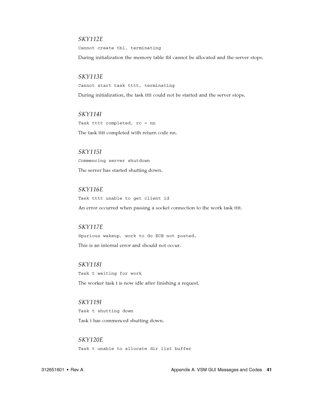 Sun Microsystems VSM GUI manual SKY112E, SKY113E, SKY114I, SKY115I, SKY116E, SKY117E, SKY118I, SKY119I, SKY120E 