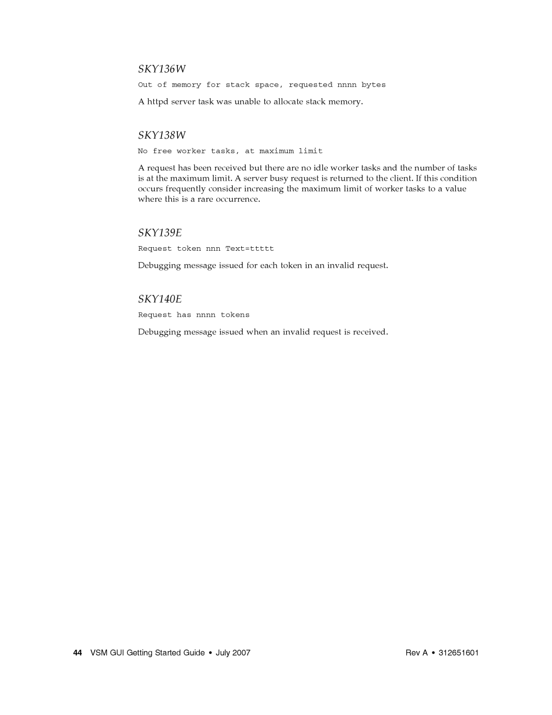 Sun Microsystems VSM GUI manual SKY136W, SKY138W, SKY139E, SKY140E 