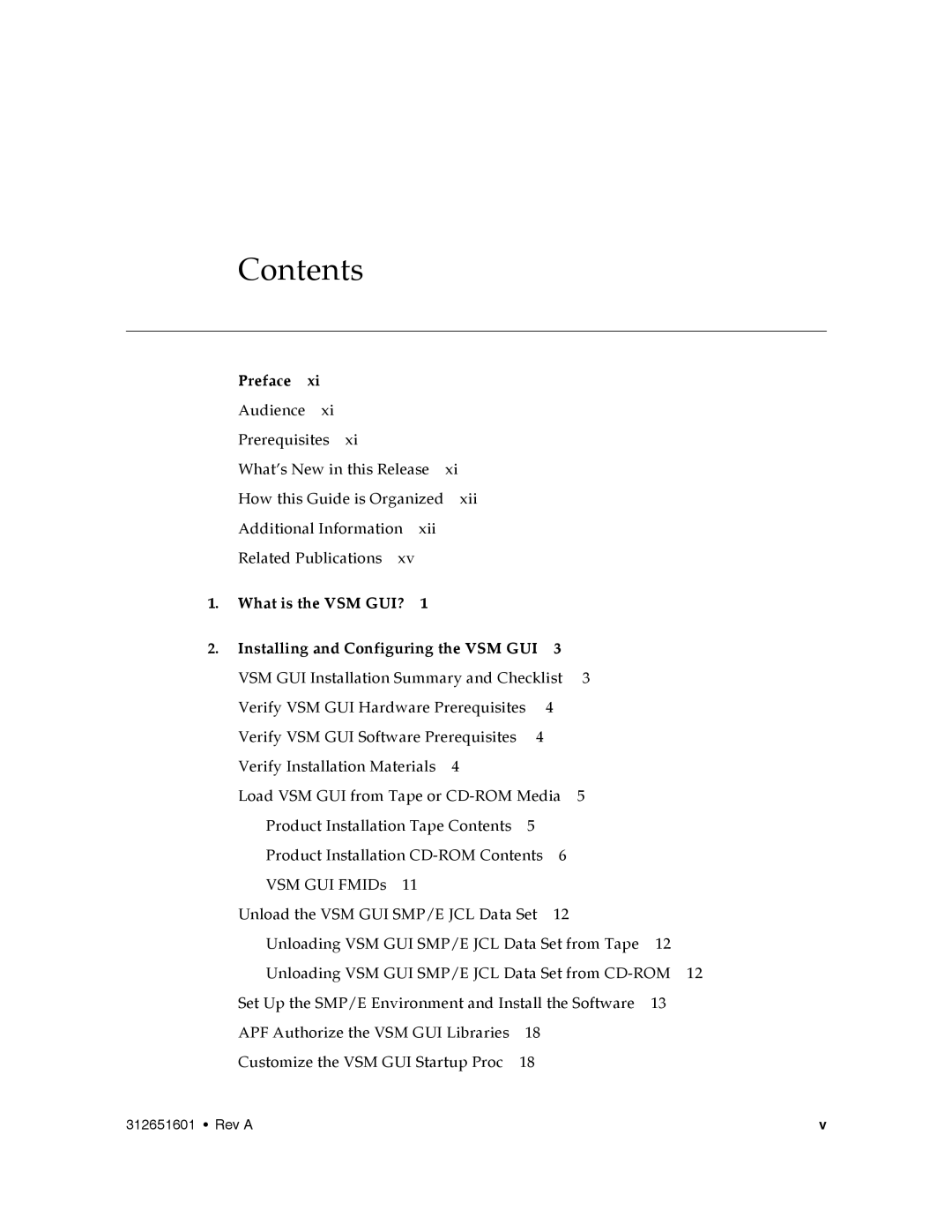 Sun Microsystems VSM GUI manual Contents 