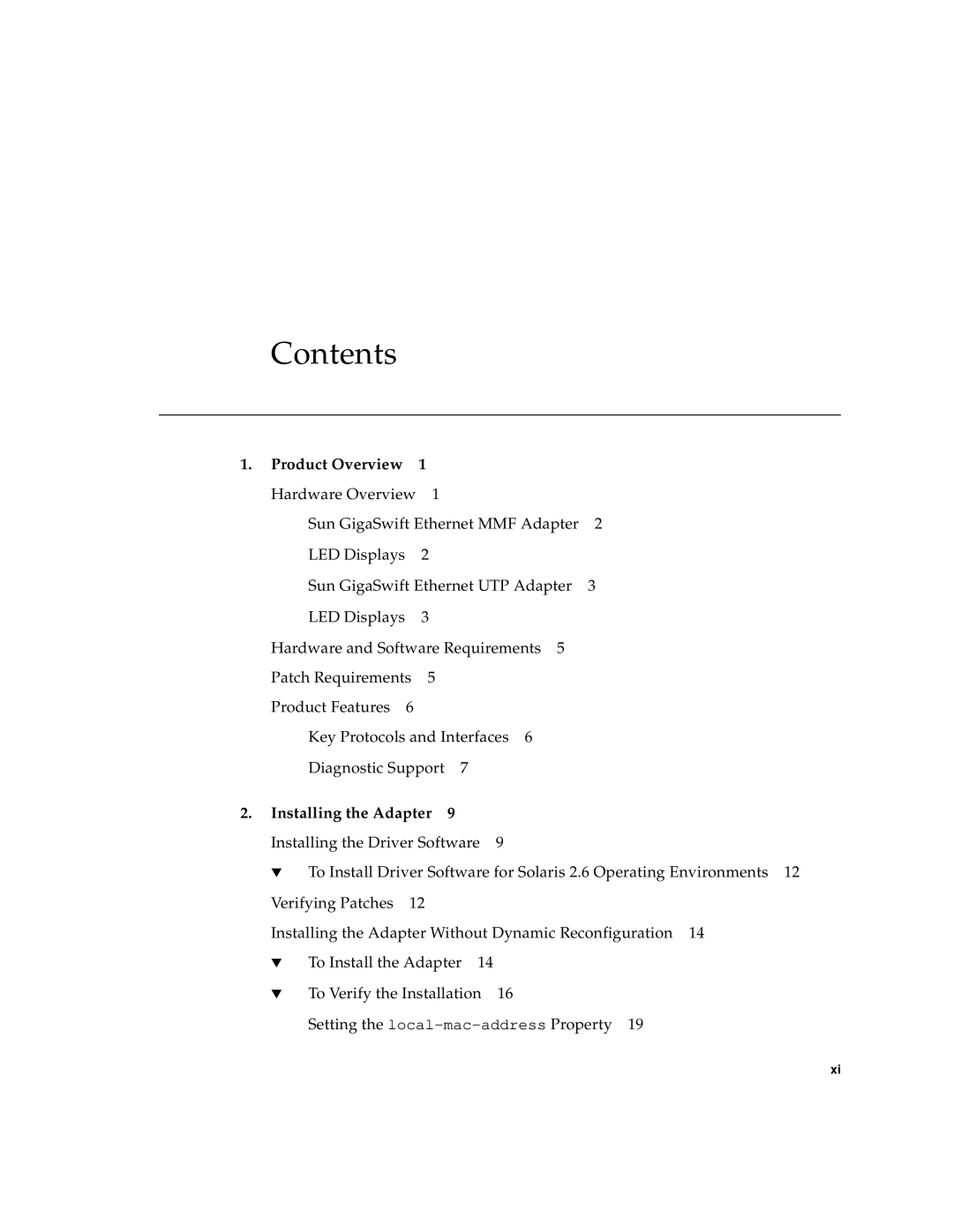 Sun Microsystems X1150A manual Contents 