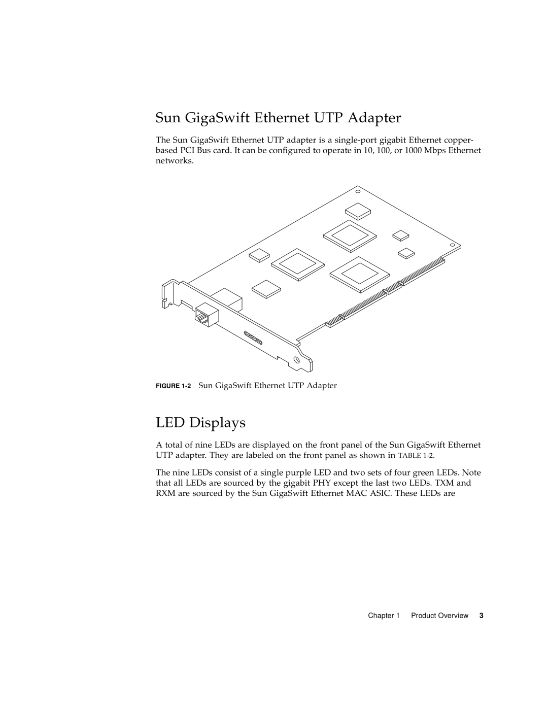 Sun Microsystems X1150A manual 2Sun GigaSwift Ethernet UTP Adapter 