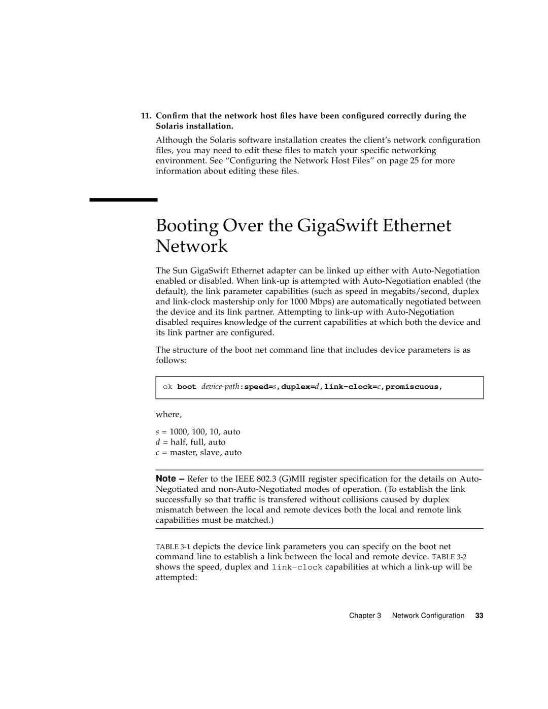 Sun Microsystems X1150A manual Booting Over the GigaSwift Ethernet Network 