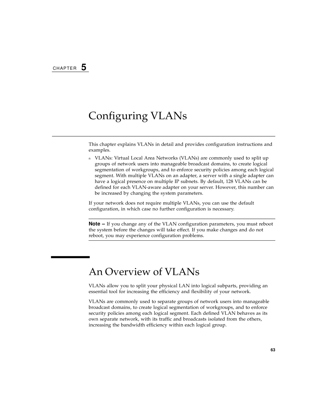 Sun Microsystems X1150A manual Configuring VLANs, An Overview of VLANs 