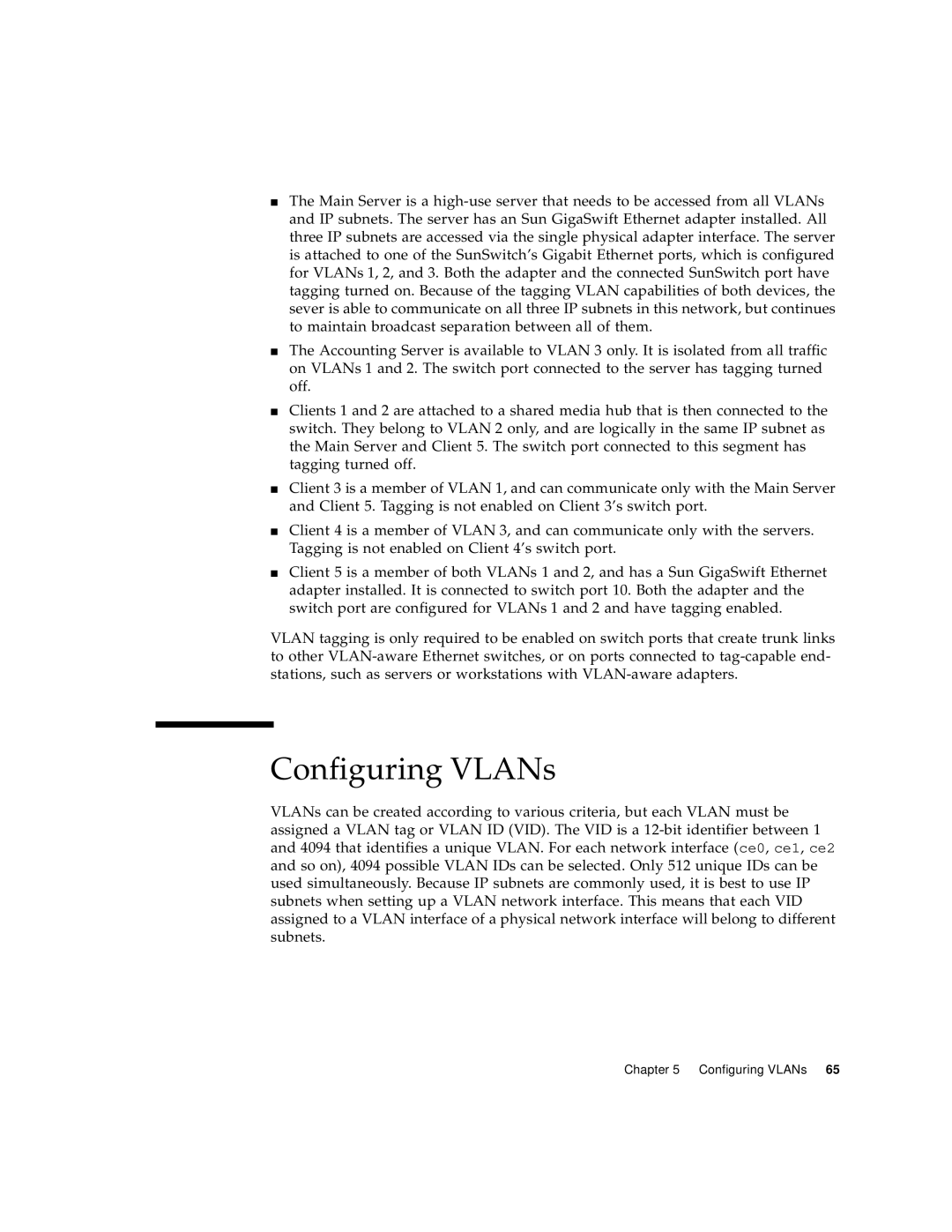 Sun Microsystems X1150A manual Configuring VLANs 