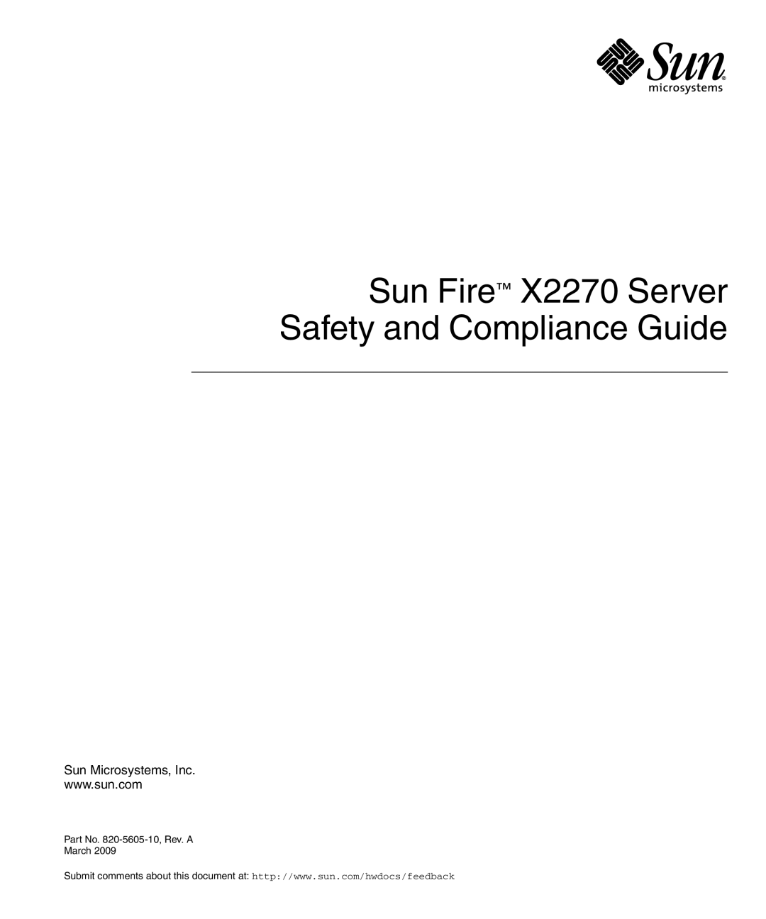 Sun Microsystems manual Sun Fire X2270 Server Safety and Compliance Guide 