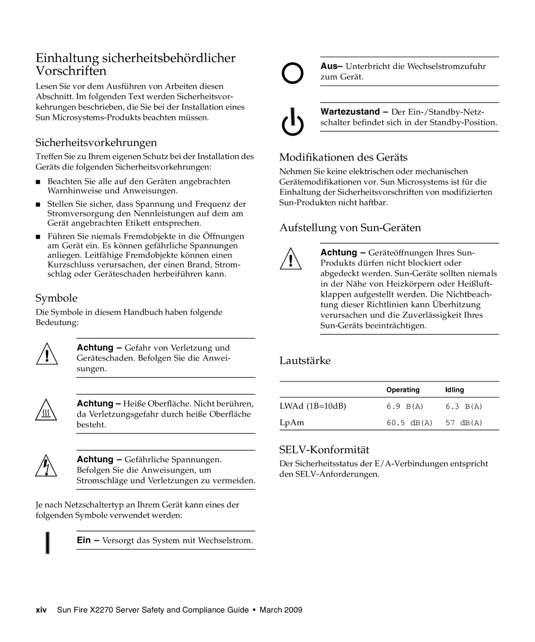 Sun Microsystems X2270 manual Einhaltung sicherheitsbehördlicher Vorschriften 