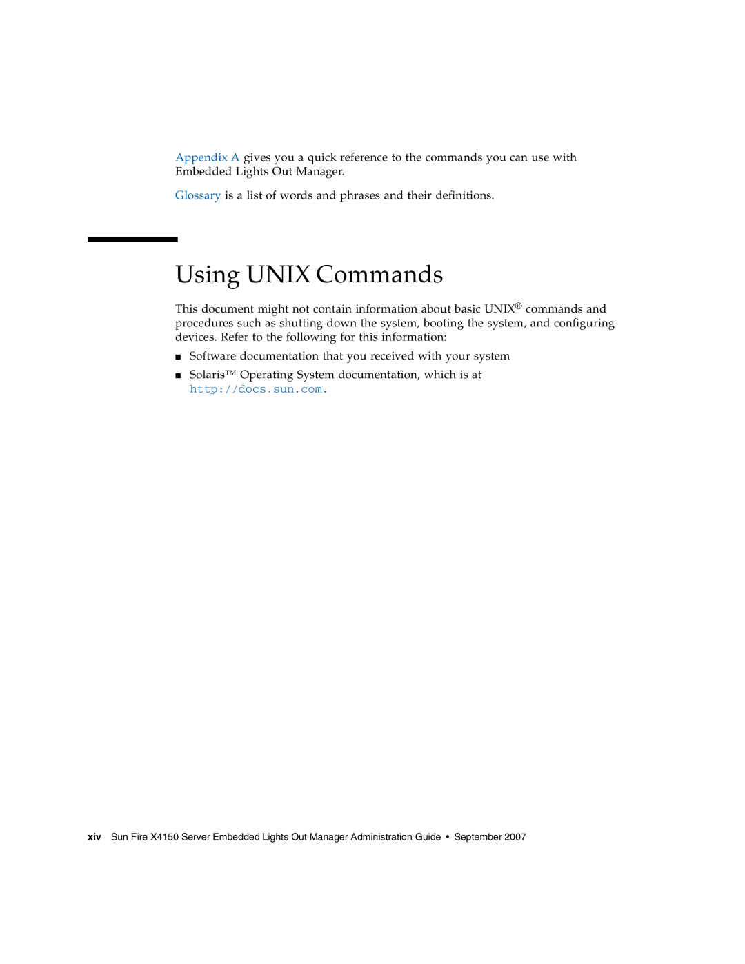 Sun Microsystems X4150 manual Using UNIX Commands 